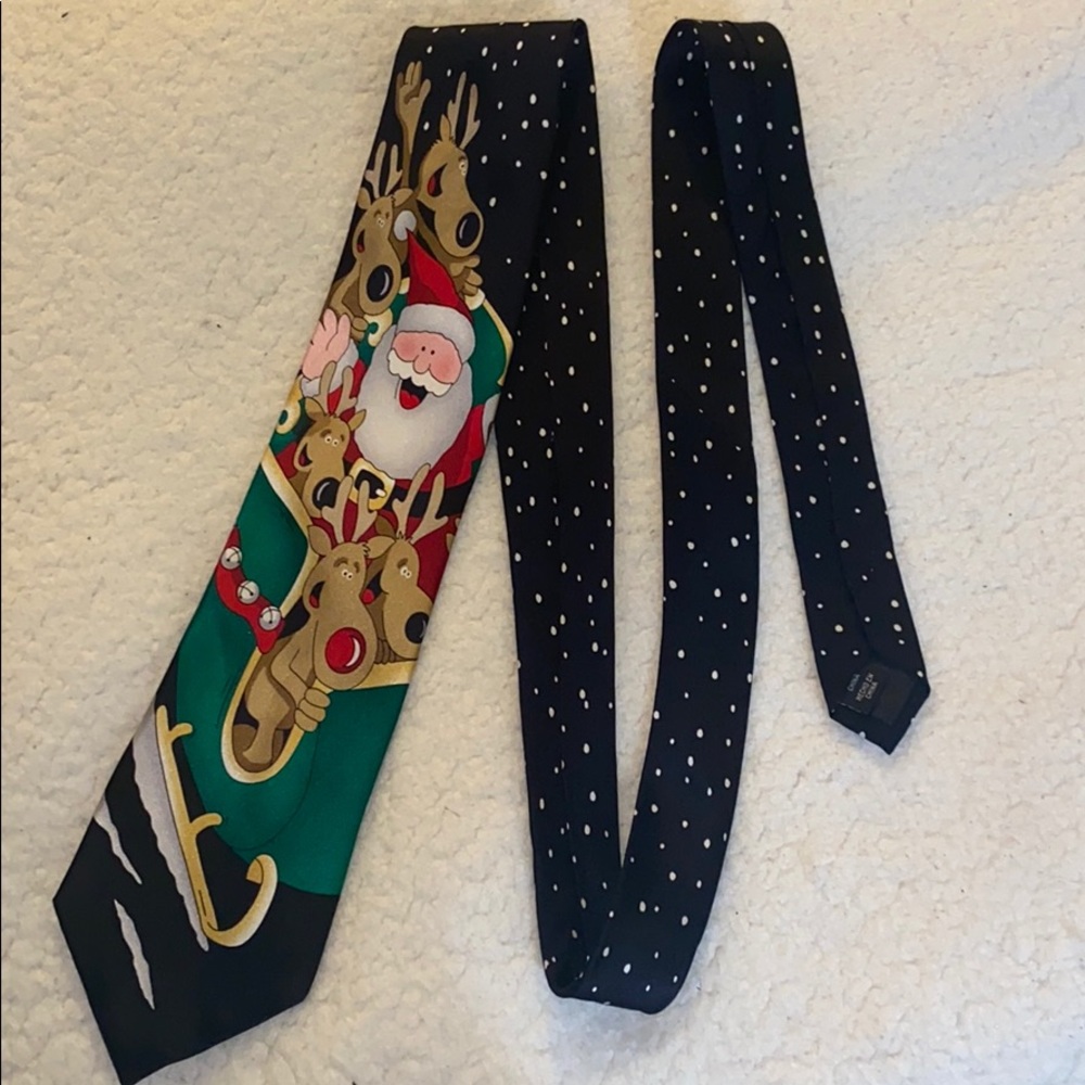 Santa Claus With Reindeer Necktie